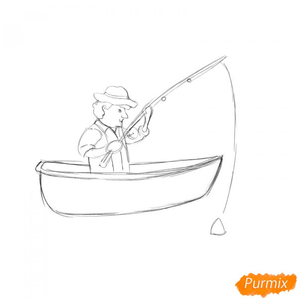Нарисовать рыбака поэтапно