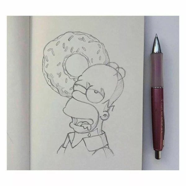 Рисунки в скетчбуке легкие