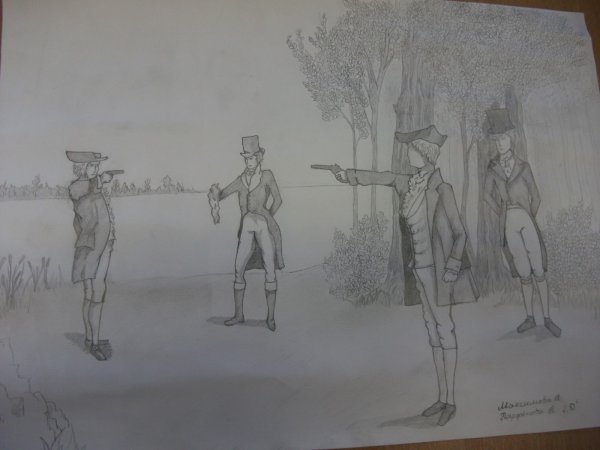 Пушкин дуэль рисунок