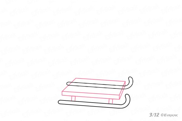 Санки рисунок лёгкий