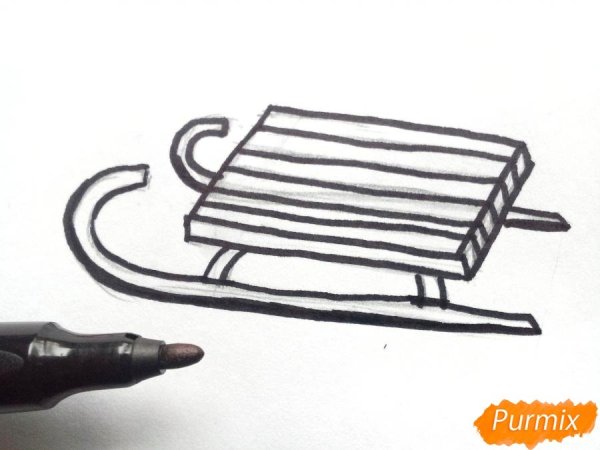 Санки рисунок карандашом