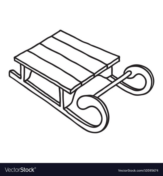 Санки раскраска для детей