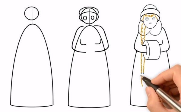 Как рисовать снегурочку