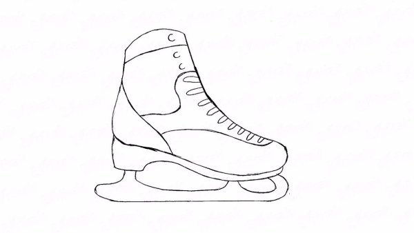 Коньки рисунок для детей несложные