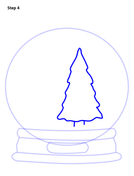 Новогодний шар со снегом нарисованный легкий