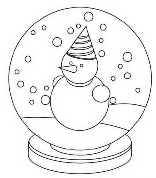 Новогодний снежный шар раскраска