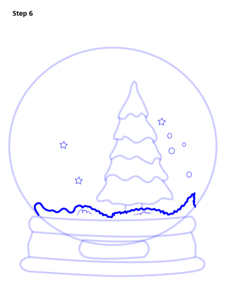 Раскраска новогодний шар со снегом