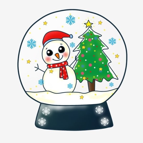 Рисование шар со снегом