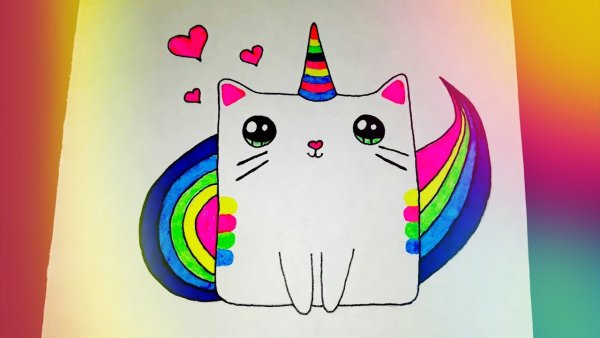 Радужный кот Единорог