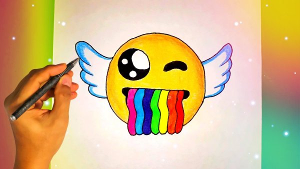 Радужные рисунки для срисовки