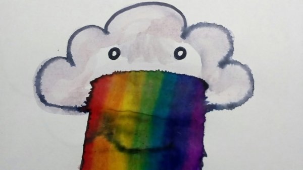 Радужный несложный рисунок