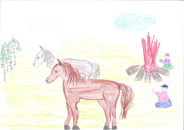 Рисунок к рассказу Бежин луг 6 класс легко