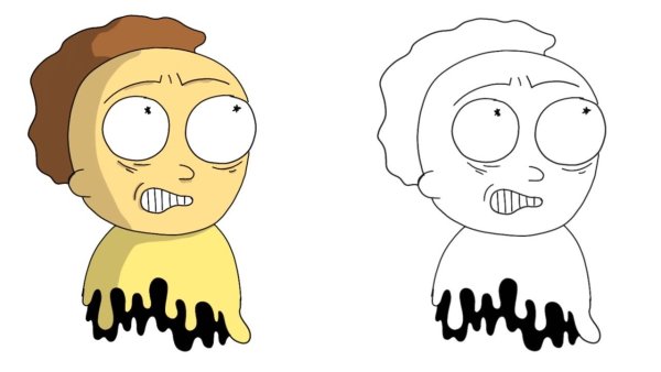 Морти рисунок для срисовки