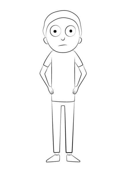 Морти рисунок карандашом