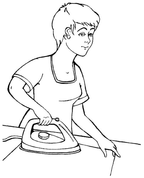 Утюг раскраска для детей