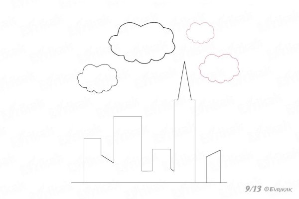 Трафарет города для рисования