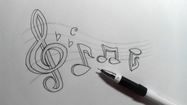 Рисунки для срисовки музыкальн