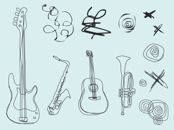 Зарисовки музыкальных инструментов