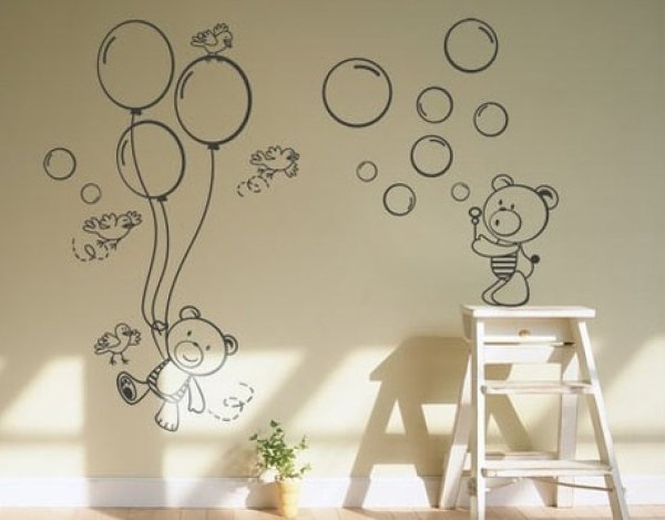 Рисунок на стену в детском саду легкий