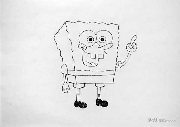 Спанч Боб карандашом