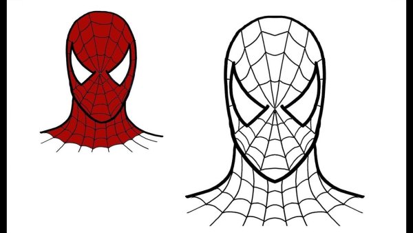 Человек паук простой рисунок