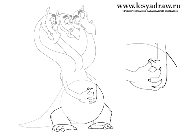 Змей Горыныч рисунок карандашом