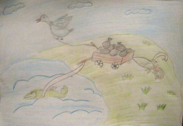 Как рисовать щука лебедь