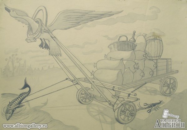 Раскраска лебедь щука