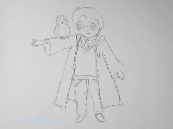 Гарри Поттер рисунок карандашом легкий