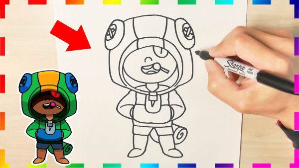 Срисовывать Леона из Brawl Stars
