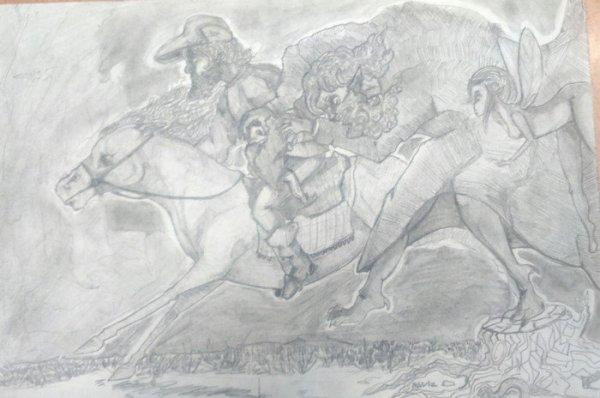 Рисунок к балладе Лесной царь ф Шуберта