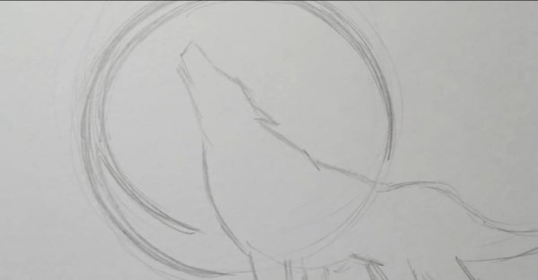 Луна карандашом для начинающих срисовки