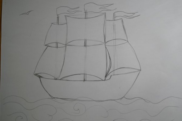 Алые паруса карандашом