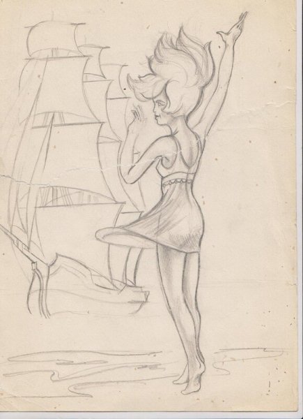 Алые паруса карандашом