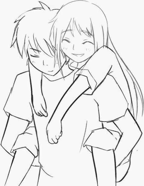 Аниме пара набросок