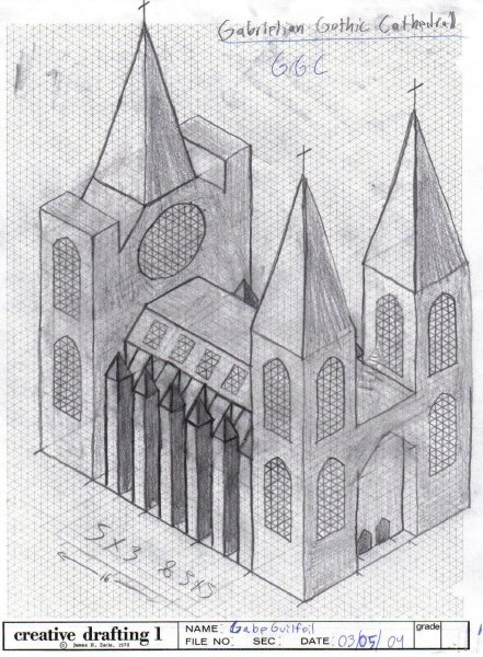 Романский стиль карандашом