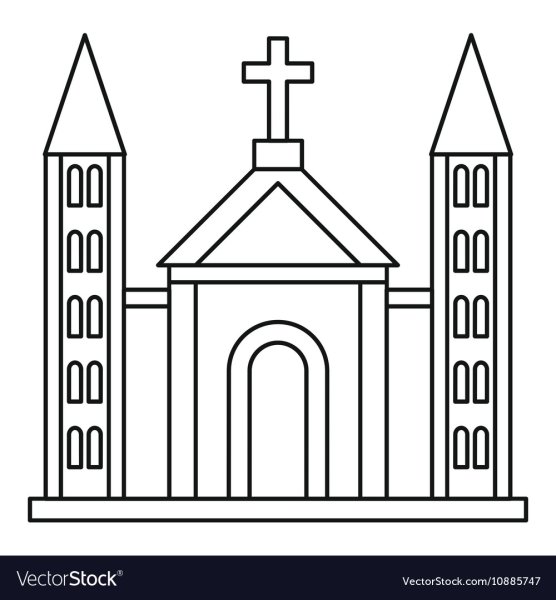 Католический храм раскраска