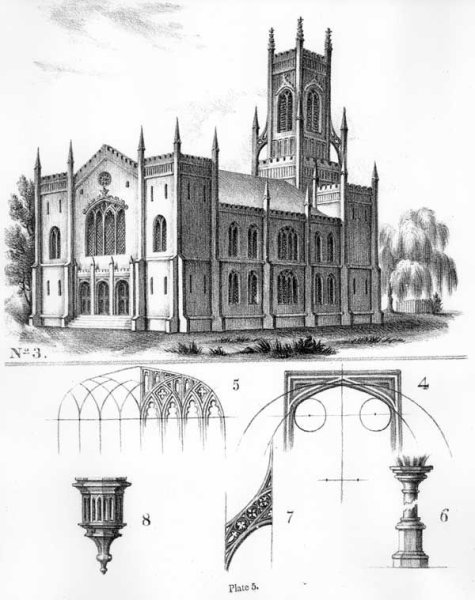 Эскиз здания в готическом стиле