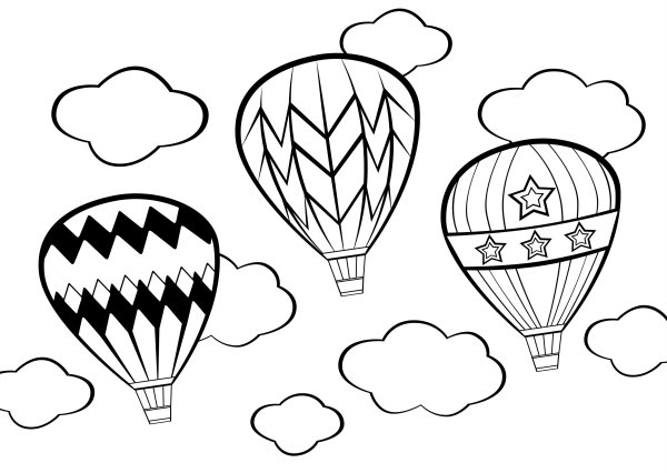 Рисование воздушный шар с корзиной