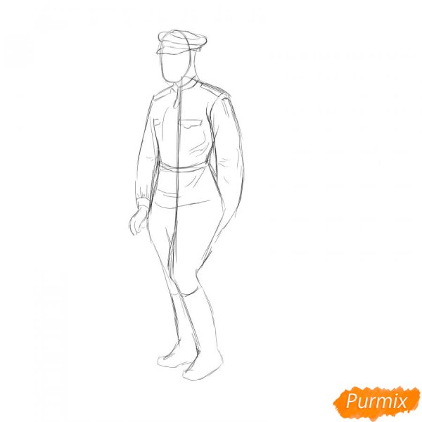 Рисунок солдата поэтапно