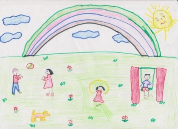 Рисунок на тему счастливое детство лёгкий
