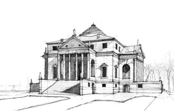 Вилла Ротонда Виченца зарисовки