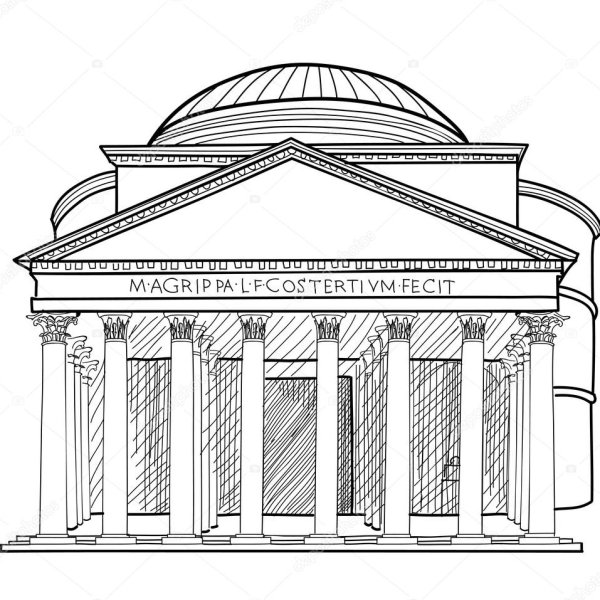 Храм Пантеон в Риме рисунок