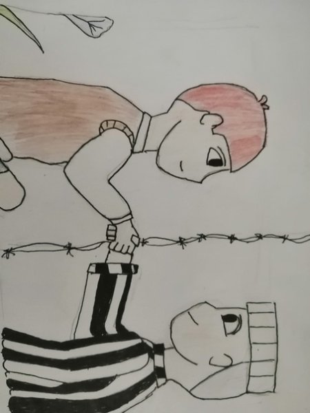 Мальчик в полосатой пижаме рисунок