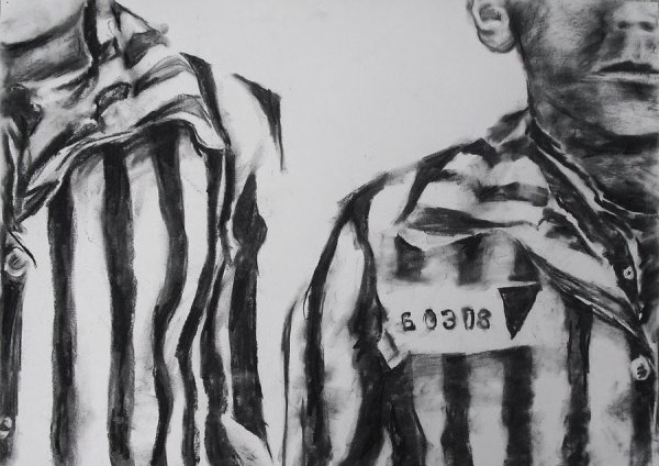 Мальчик в полосатой пижаме иллюстрации