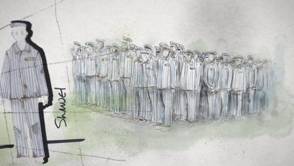 Мальчик в полосатой пижаме иллюстрации