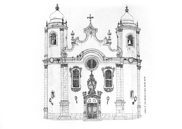 Здании в стиле Барокко набросок