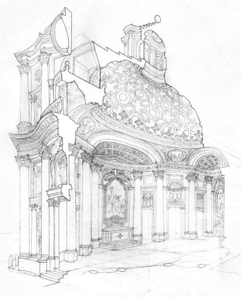 Архитектура Барокко карандашом