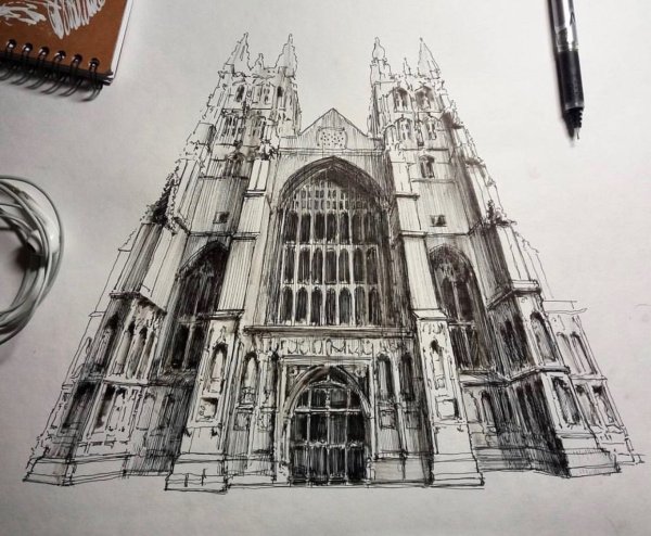 Кёльнский собор рисунок