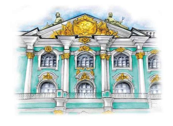 Зимний дворец Санкт-Петербург набросок